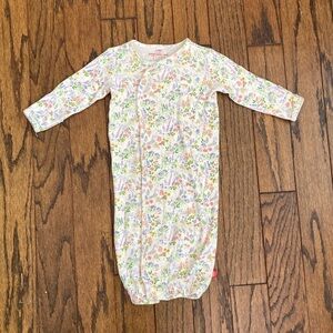 Magnetic Me Newborn Organic Floral Pajama Gown
